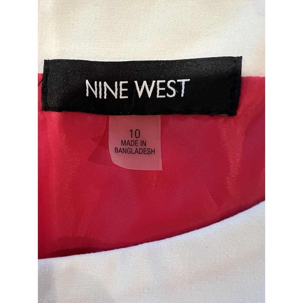 Nine West Women's Fit and Flare Dress W/Contrast Framing Size 10 - Picture 7 of 10